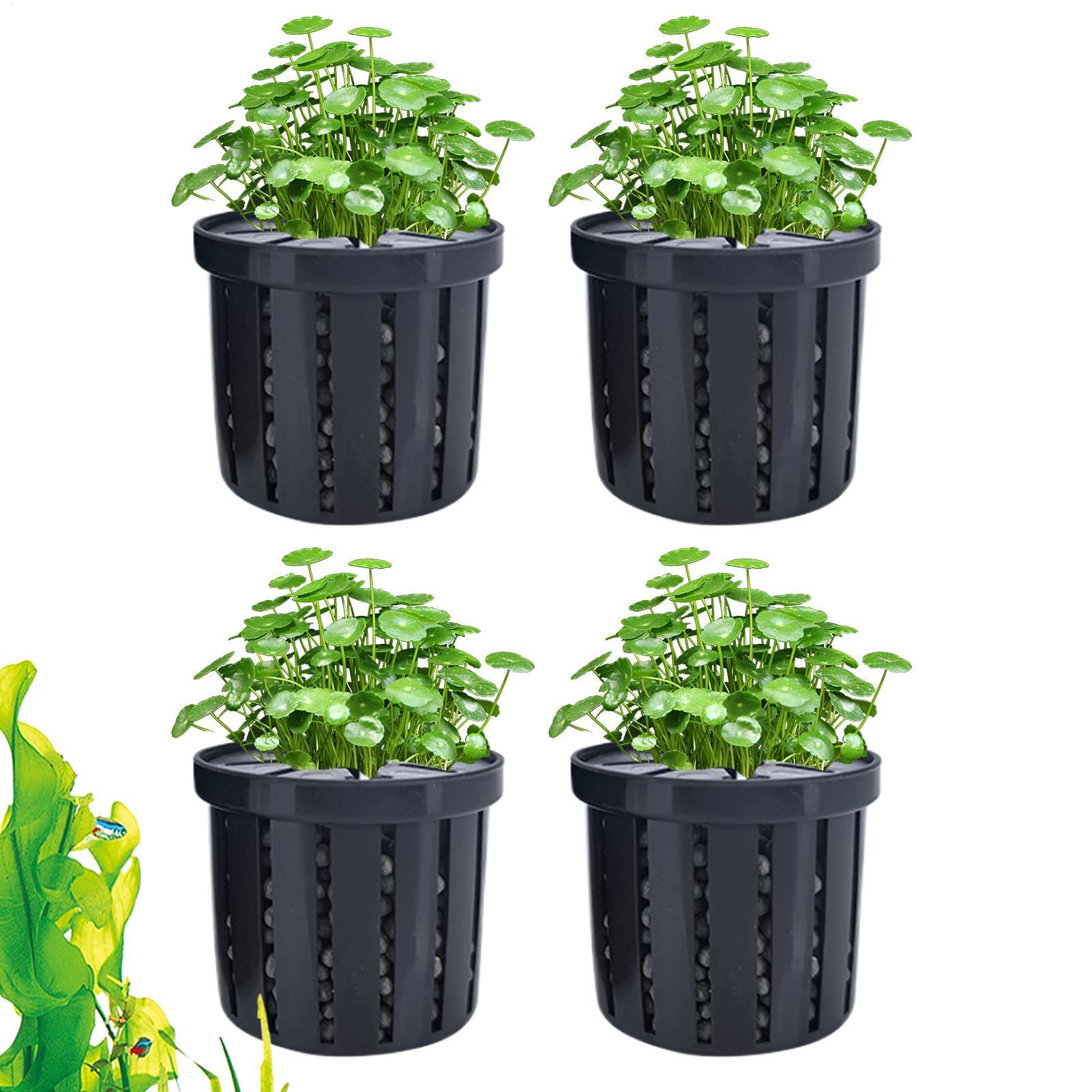 Aquarium Plant Ornament - Set di 4 Vasi per Acquario
