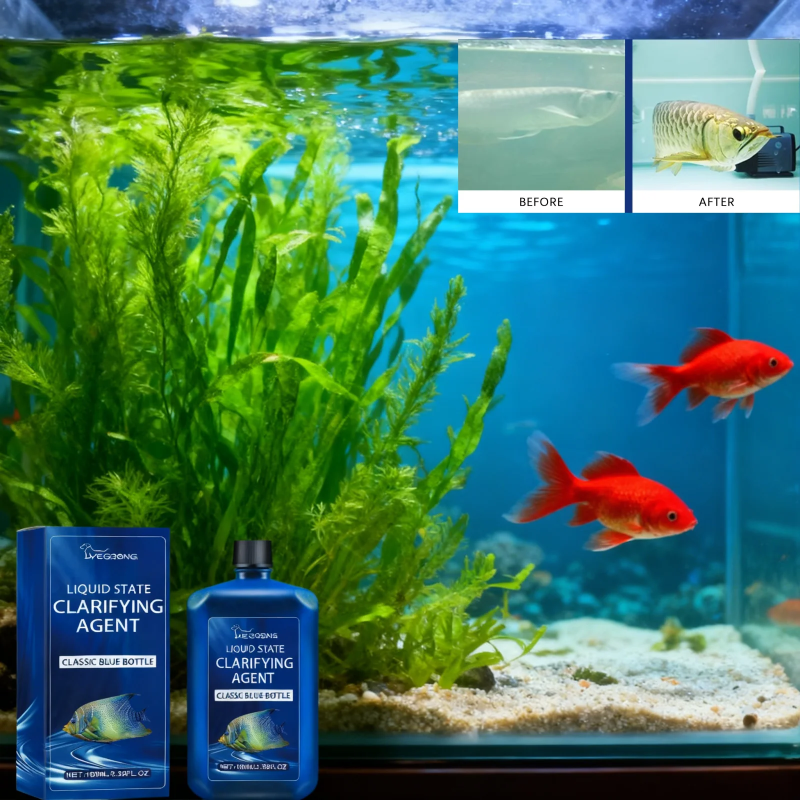 Aquarium Plant Liquid Fertilizer - Chiarificatore d'acqua per acquario Detergente per